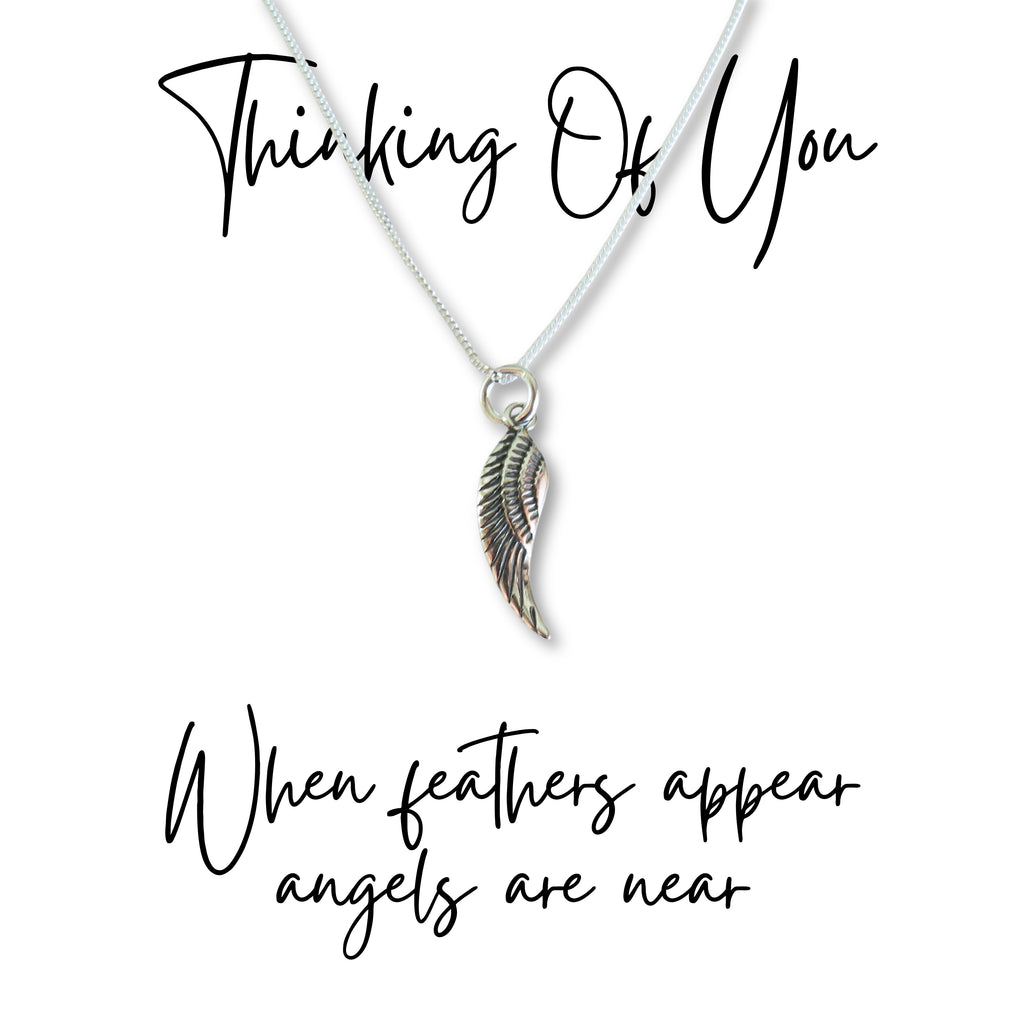 Angel Feather Sterling Silver Necklace & Gift | When Feathers Appear Angels are Near