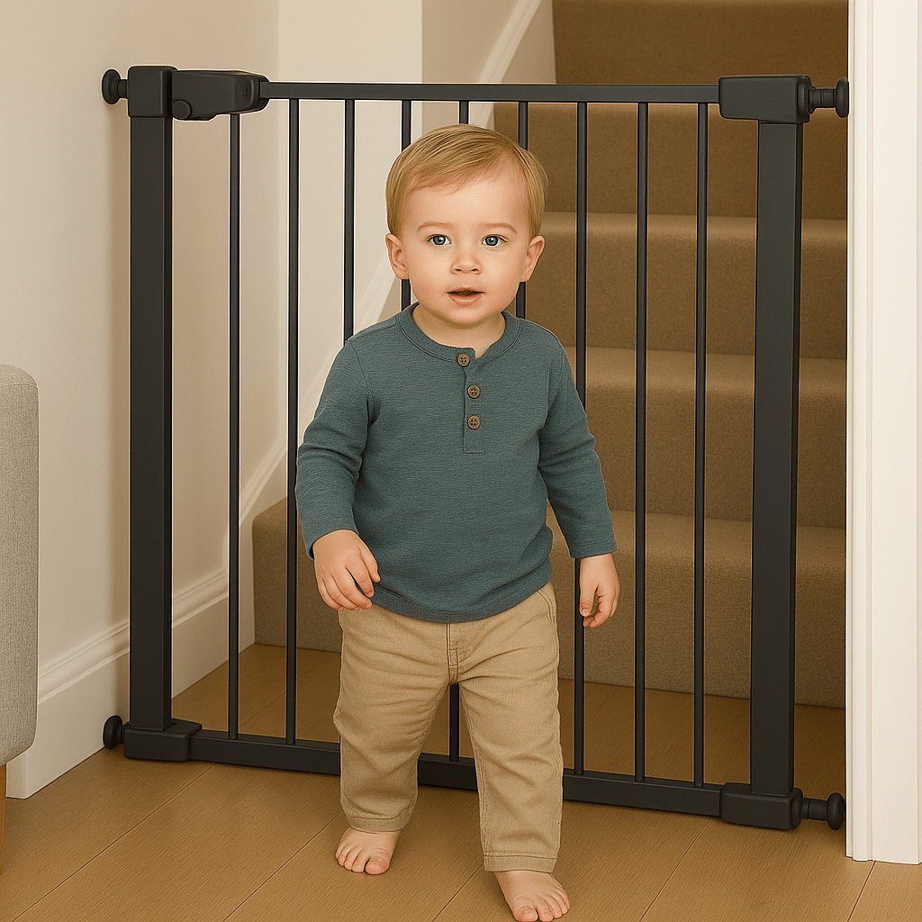 2x FYLO Baby Safety Stair Gate Pressure Fit Extra Wide - Grey