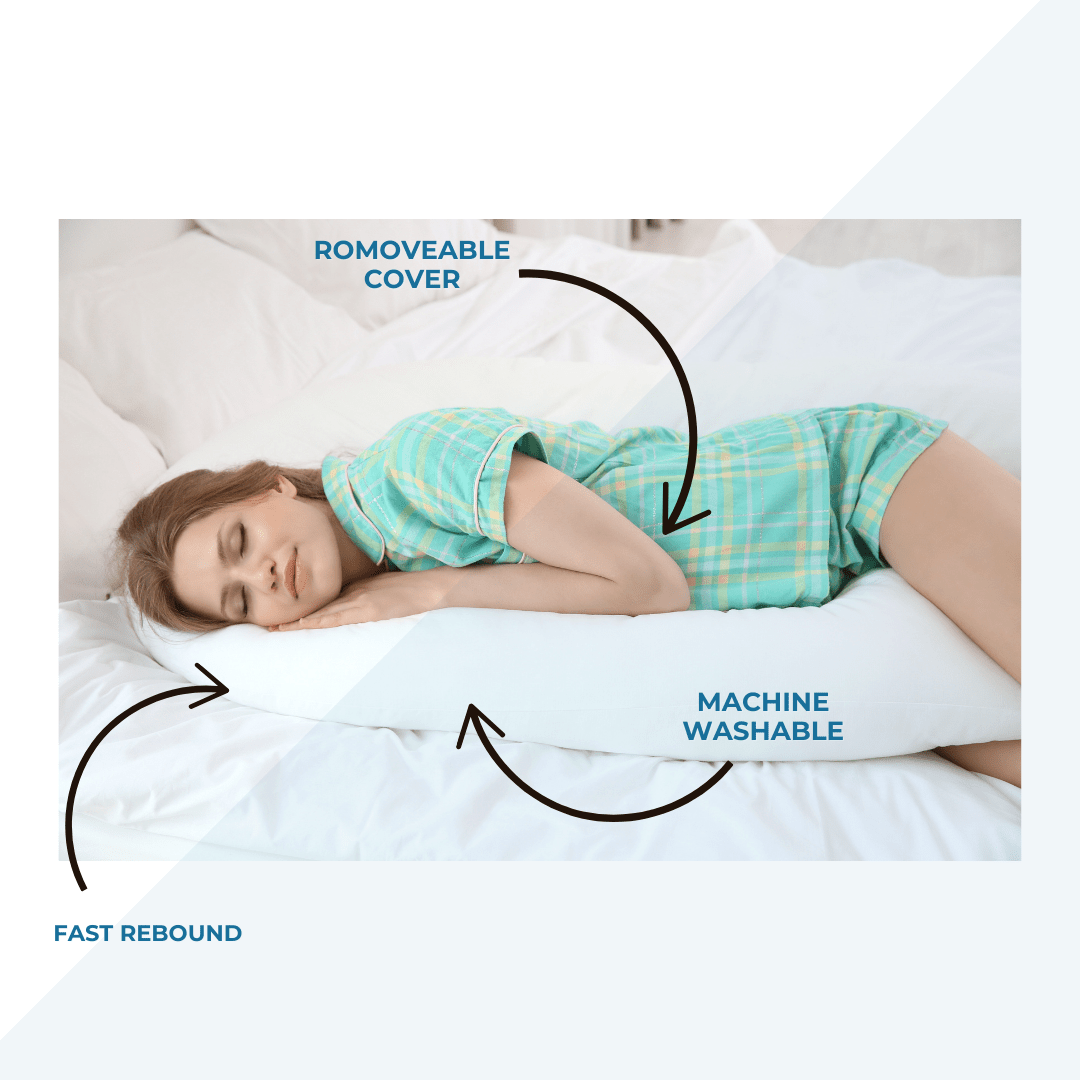 9 Ft Maternity Pillow And Case - Light Blue