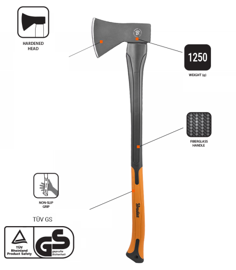 1250g Multipurpose Axe with Fiberglass Handle
