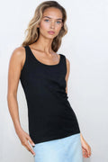 Black Cotton Vest Top-0