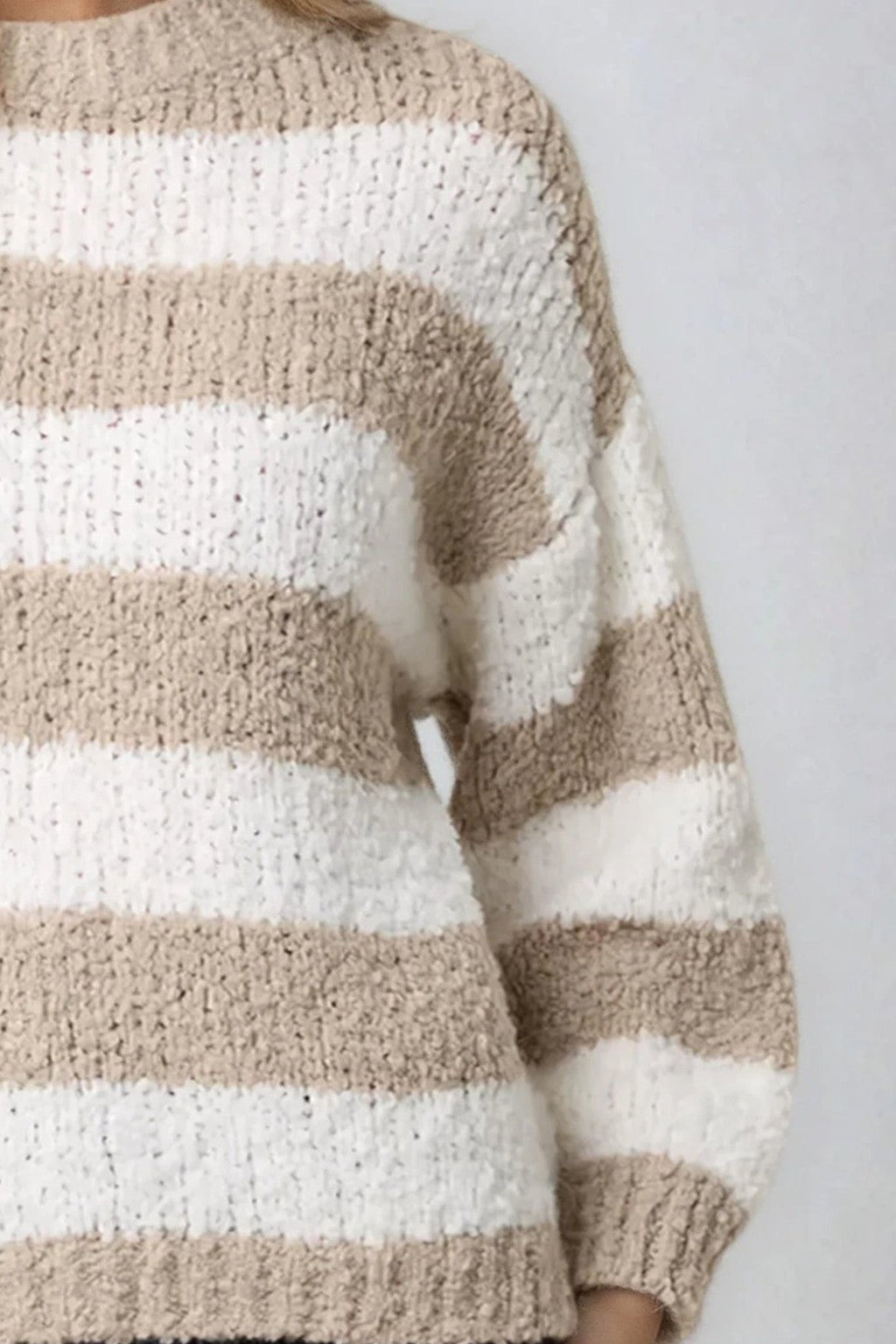 Beige Boucle Wool Blend Jumper-1