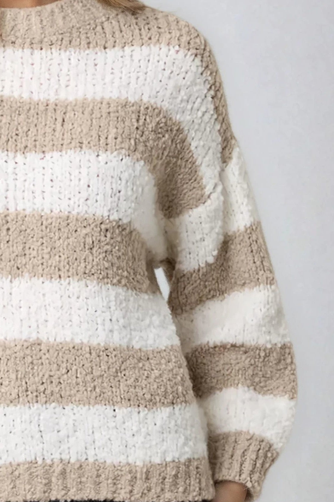 Beige Boucle Wool Blend Jumper-1