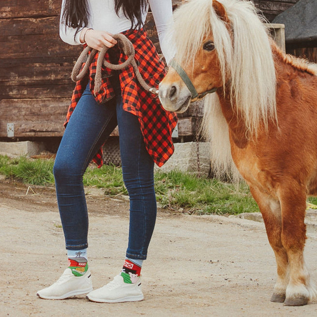 1 Pack Unisex Mismatched Novelty Odd Socks - Farm