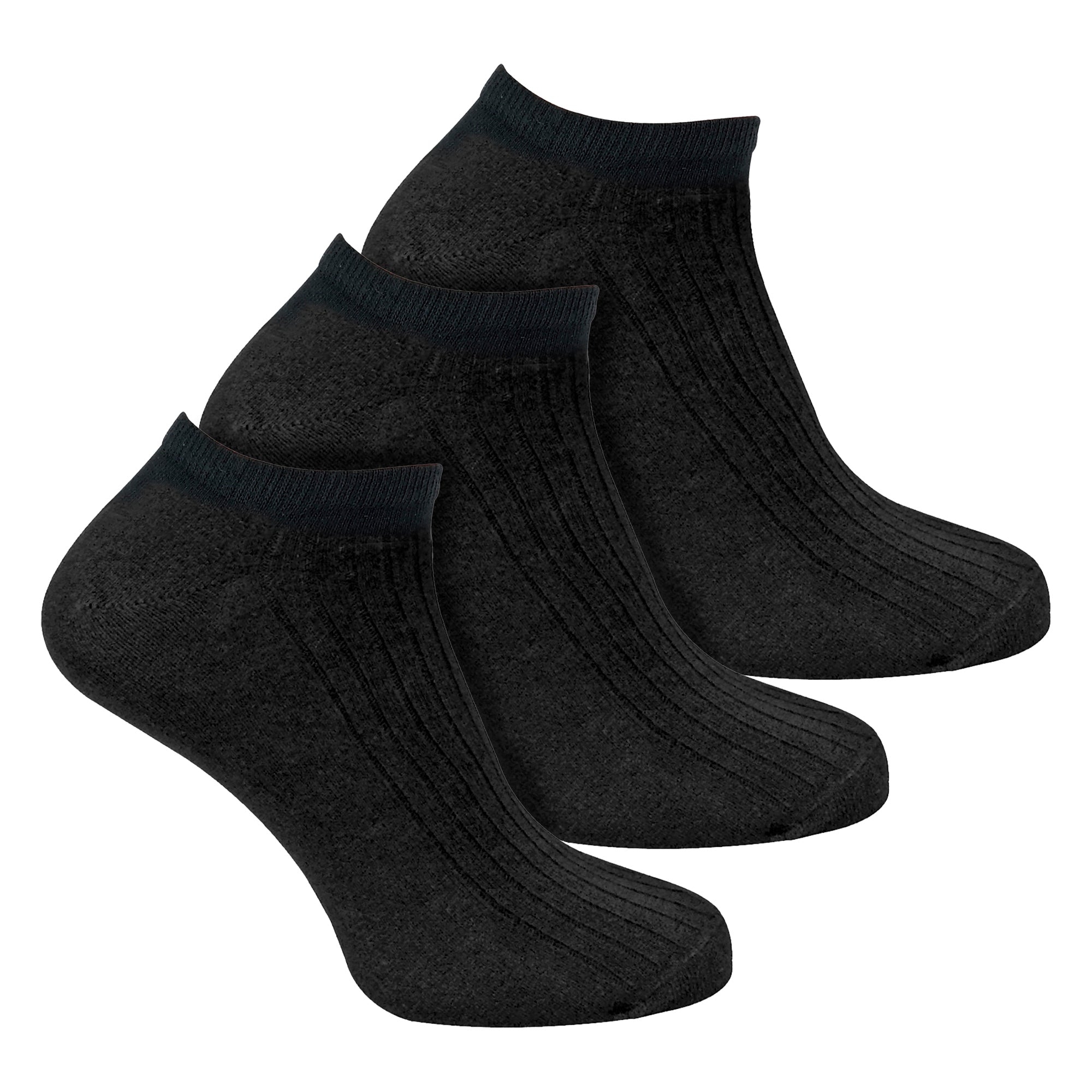 3 Pack Womens 100% Cotton Trainer Socks