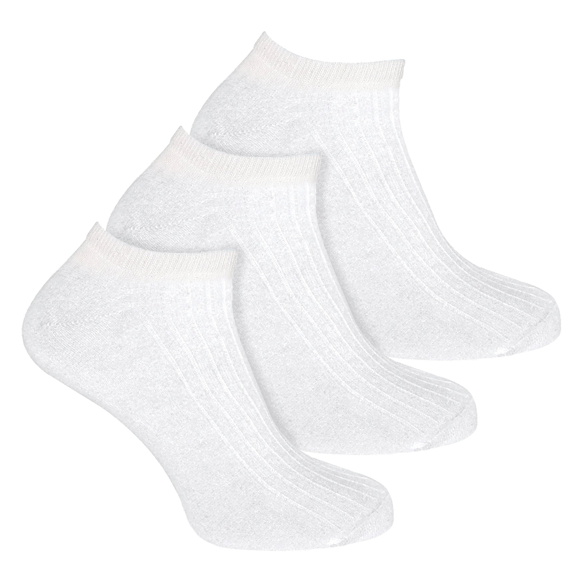 3 Pack Womens 100% Cotton Trainer Socks