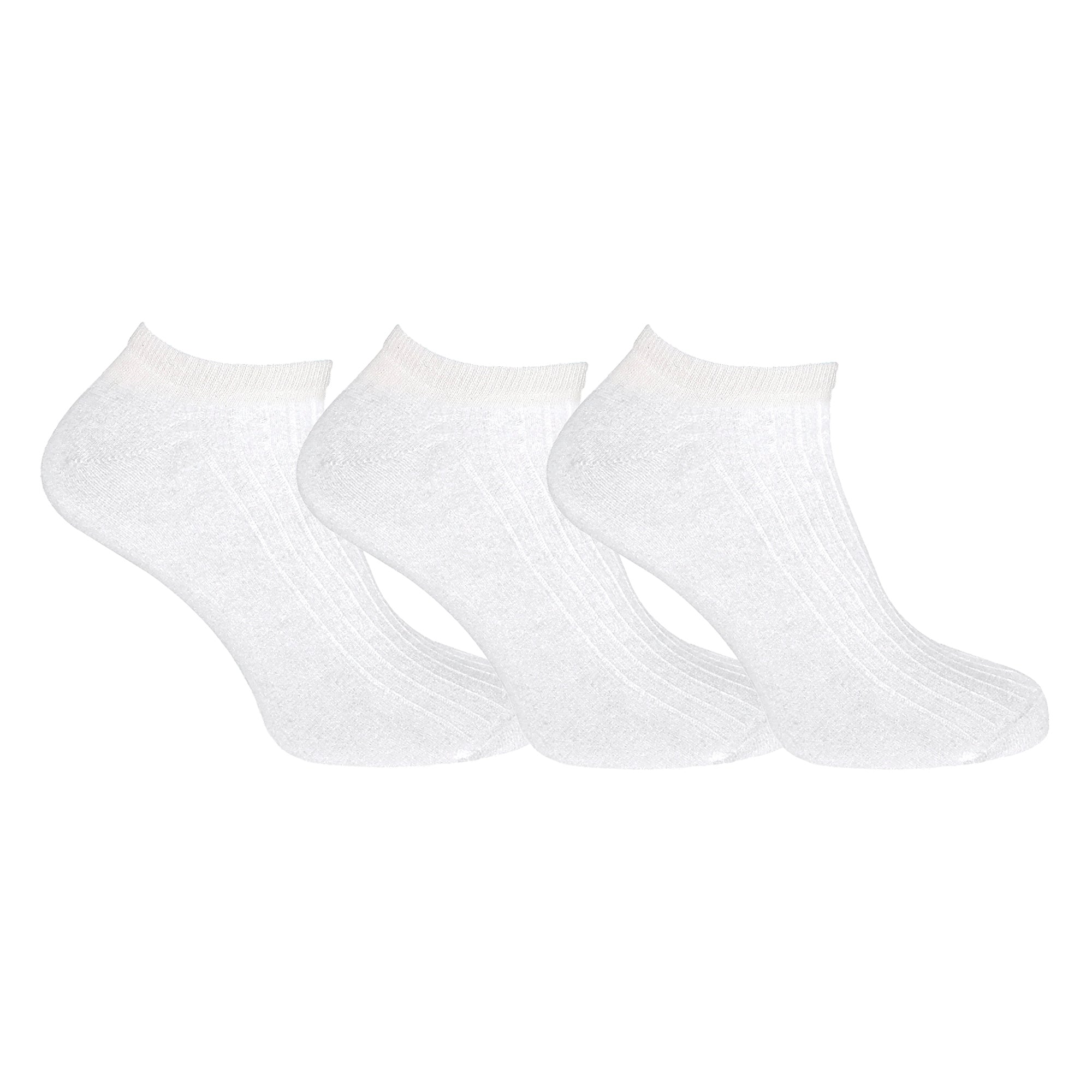 3 Pack Womens 100% Cotton Trainer Socks