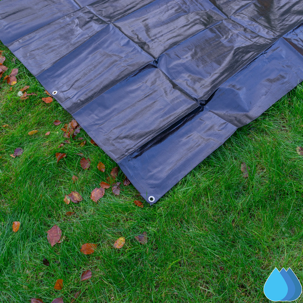 1m x 1m Black & Silver Tarpaulins, L-Grade 220 GSM