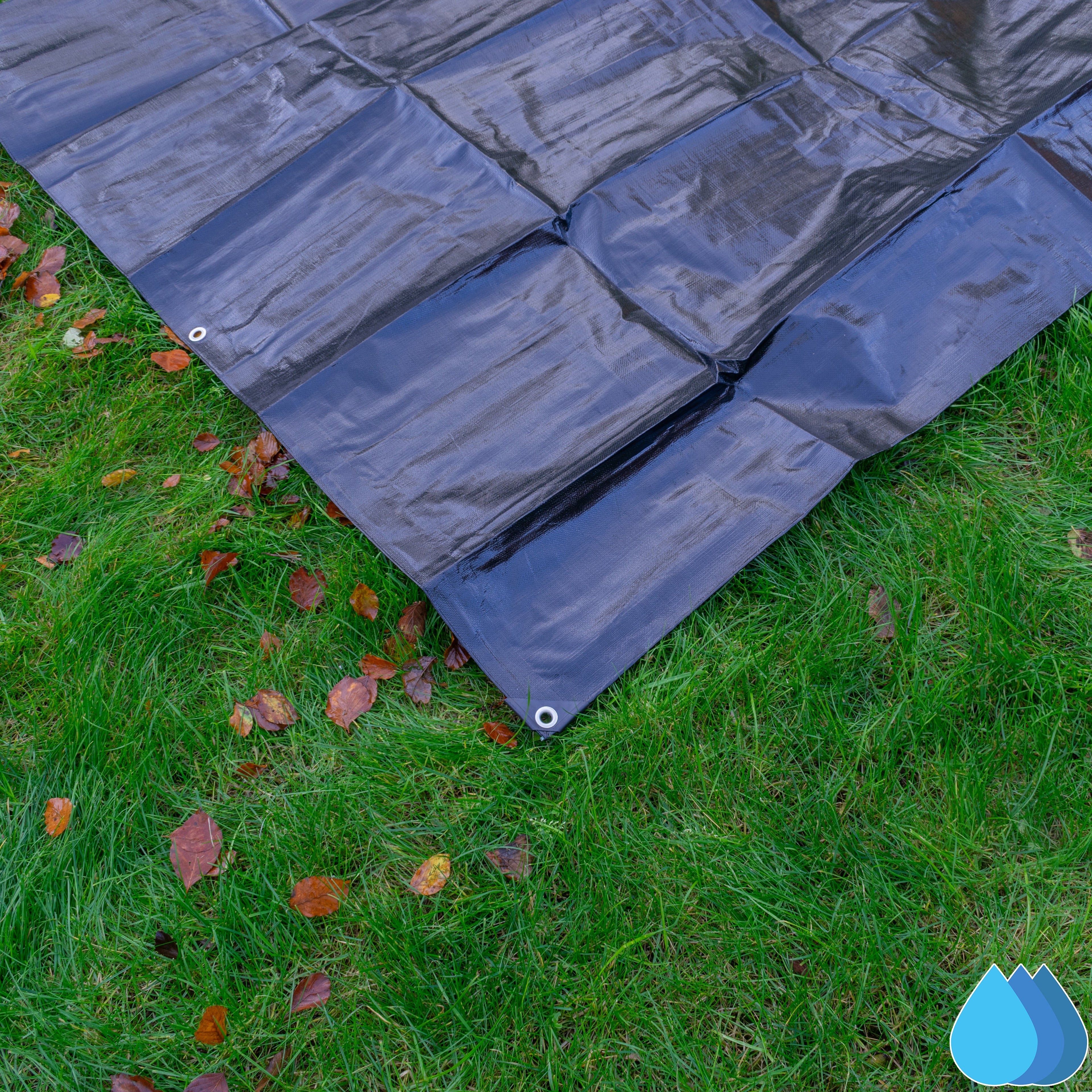 1m x 1m Black & Silver Tarpaulins, L-Grade 220 GSM