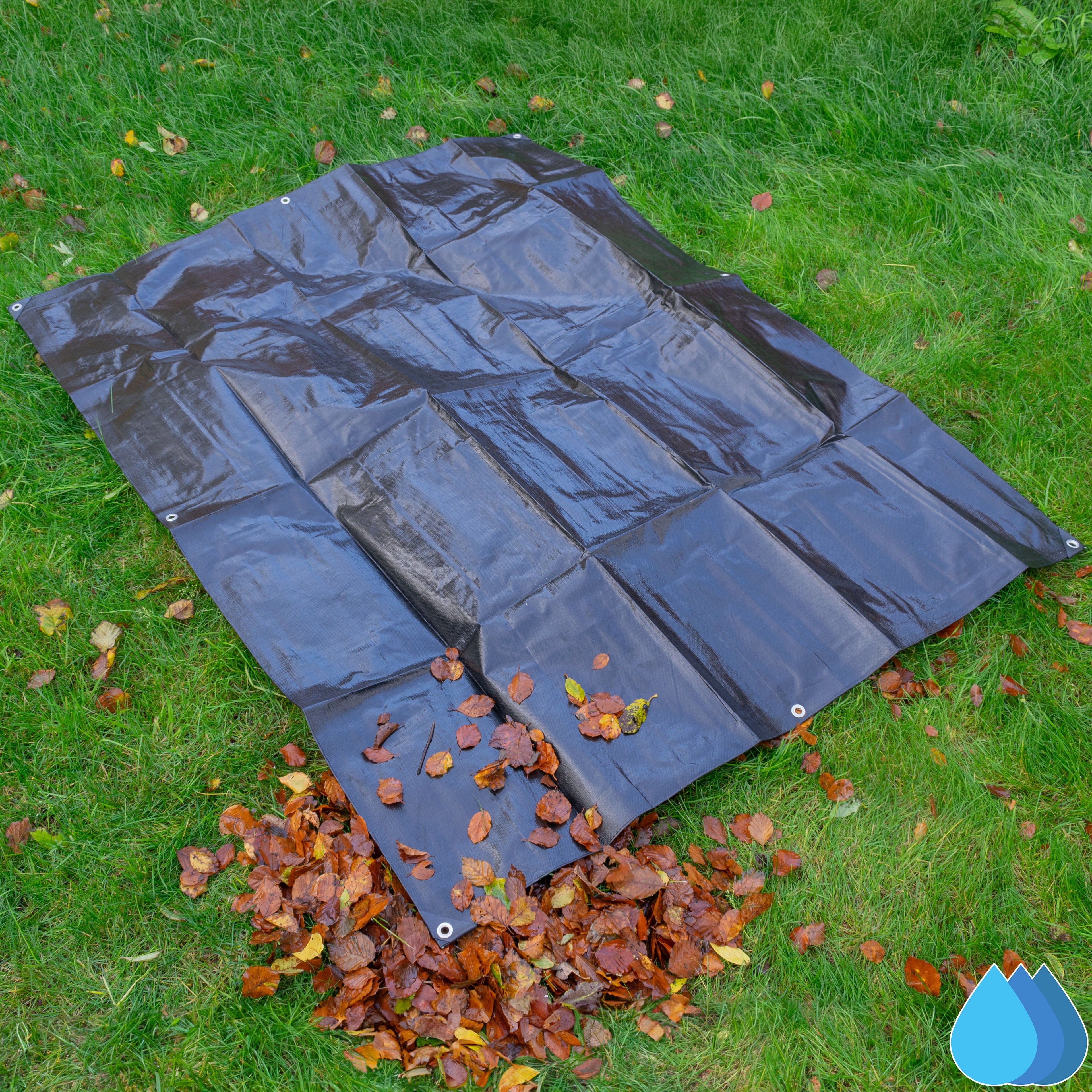 1m x 1m Black & Silver Tarpaulins, L-Grade 220 GSM