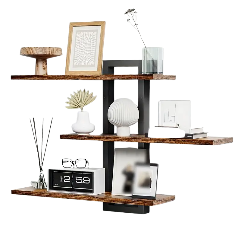3-Tier Wall Shelves with Foldable Brackets